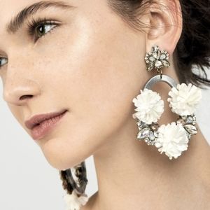 BaubleBar Bridal/Vacay Hoop Floral Crystal Earrings in the style of Rajana Khan